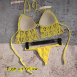 Crochet Bikini Thong Crop Top Swimwear Set