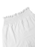Women's Casual Holiday Smocked Slim Waist Puff Sleeve Crop Top & Ruffle Pants Set