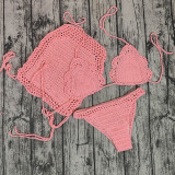 3-Piece Crochet Bikini Set with Mini Skirt