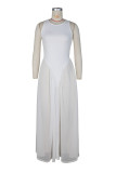 Women's Beach Holiday Sleeveless Round Neck Chiffon Patchwork Maxi Dress