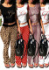 Women's Casual Sports Letter Print Stretch Short Sleeve Two-Piece Pants Set