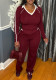 Women's Casual Color Block Turndown Collar Long Sleeve Striped Two-Piece Pants Set