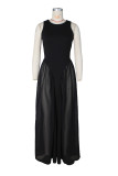 Women's Beach Holiday Sleeveless Round Neck Chiffon Patchwork Maxi Dress