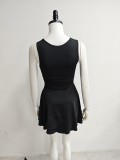 Sexy U-Neck Slim Waist A-Line Mini Strap Dress