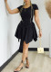 Summer Women's Casual Solid Short Sleeve Slim Fit Lace-Up Asymmetrical Two-Piece Skirt Set