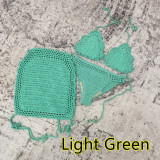 3-Piece Crochet Bikini Set with Mini Skirt