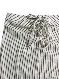 Summer Women's Holiday One-Shoulder Striped Crop Top & Bodycon Skirt Two-Piece Set