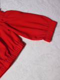 Summer Women's Holiday Off Shoulder Puff Sleeve Crop Top & High Waist Shorts Casual Two-Piece Set