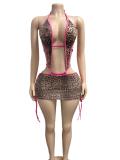 Leopard Print Two-Piece Dress Set