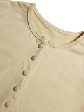 Summer Women's Casual Ribbed Button Front Short Sleeve Color Block Drawstring Two-Piece Shorts Set