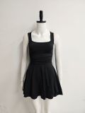 Sexy U-Neck Slim Waist A-Line Mini Strap Dress