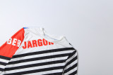 Summer Women's Fashion Style Striped Print Round Neck Crop Long Sleeve Top & Pants Set