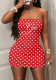 Women's Sexy Strapless Printed Club Dress