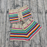 Reversible Crochet Sexy Strapless Top and Shorts Set