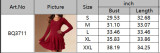 Women's Chic Elegant V-Neck Bell Sleeve Slim Waist Asymmetrical Ruffle Dress