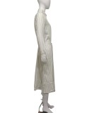 Women's Chic Striped Long Sleeves Slim Waist Shirt Dress