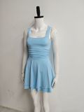 Sexy U-Neck Slim Waist A-Line Mini Strap Dress