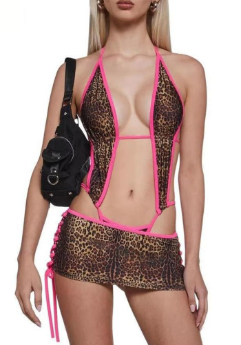 Leopard Print Two-Piece Dress Set