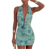 Women Sexy Sleeveless Sequins Top and Skirt Two Piece Set