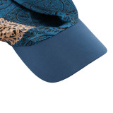 Women Satin Print Square Hat Sunshade Lace-Up Baseball Cap Printed Headband