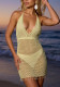 Women Solid Sexy Knitting Tassel Beach Cover-Up Bikini Beach Dress