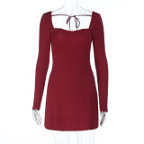 Women Jacquard Autumn Bodycon Dress
