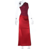 Women Sexy Slash Shoulder Fishtail Maxi Dress