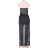 Women Sexy Strapless Formal Party Dress