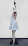 Women Solid Sexy Lace Mini Dress
