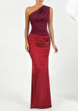 Women Sexy Slash Shoulder Fishtail Maxi Dress