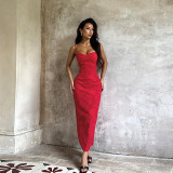 Women Sexy Backless Strap Dress