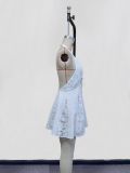 Women Solid Sexy Lace Mini Dress