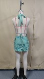 Women Sexy Sleeveless Sequins Top and Skirt Two Piece Set