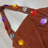 Women Multi-Color Halter Neck Dress