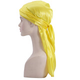 Men's Satin Durag Wave Cap Pirate Headwrap Velvet Sleep Cap