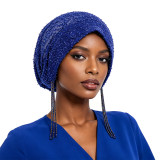Women's Beaded Tassel Hair Wrap Cap