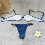 Women's Adjustable Low Waist Triangle Belt Detail Bikini Two-Piece Swimsuit