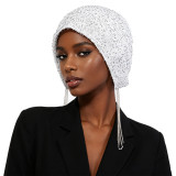 Women's Beaded Tassel Hair Wrap Cap