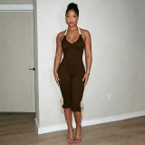 Women Spring Halter Neck Sexy Jumpsuit