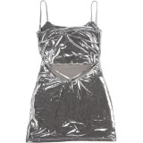 Spring Women's Sexy Low Back Slim Fit Strap Bodycon Mini Dress