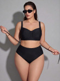 Plus Size Women's Open Back Bikini Two-Piece Swimsuit