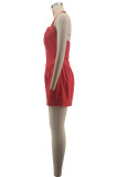 Summer Women's Casual Solid Color Halter Neck Strapless Slim Fit Romper