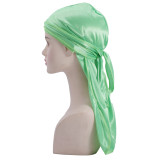 Men's Satin Durag Wave Cap Pirate Headwrap Velvet Sleep Cap