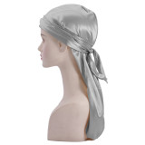 Men's Satin Durag Wave Cap Pirate Headwrap Velvet Sleep Cap