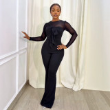 Women's Elegant Stretch Mesh Patchwork Jumpsuit
