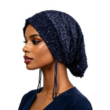 Women's Beaded Tassel Hair Wrap Cap
