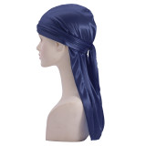 Men's Satin Durag Wave Cap Pirate Headwrap Velvet Sleep Cap