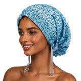Women's Beaded Tassel Hair Wrap Cap