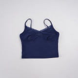 Women's Casual Solid Color Lace Trim Cami & Loose Mid-Length Shorts Two-Piece Set