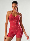 Women's Halter Neck Padded Seamless Yoga Top & High Waist Butt Lift Shorts Two-Piece Activewear Set